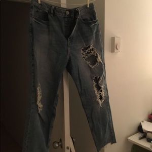 HIGH WAISTED RIPPED JEANS ASOS